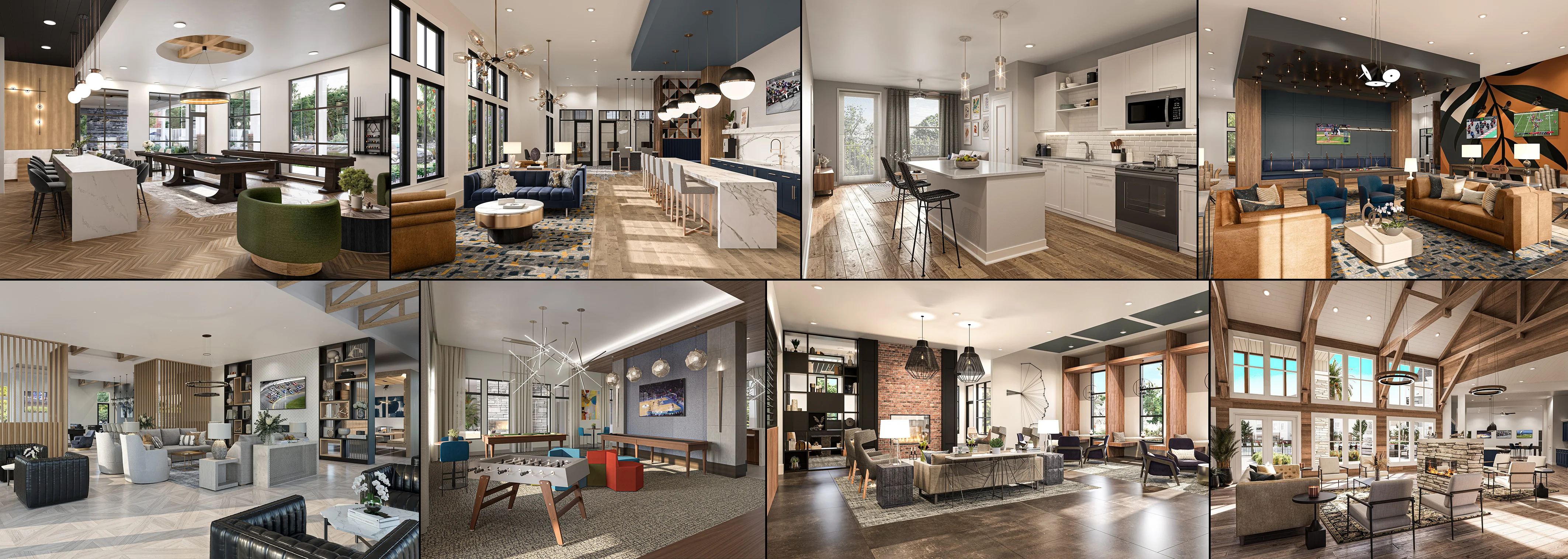 Multi-family residential amenity spaces CGI, USA — Construct Media