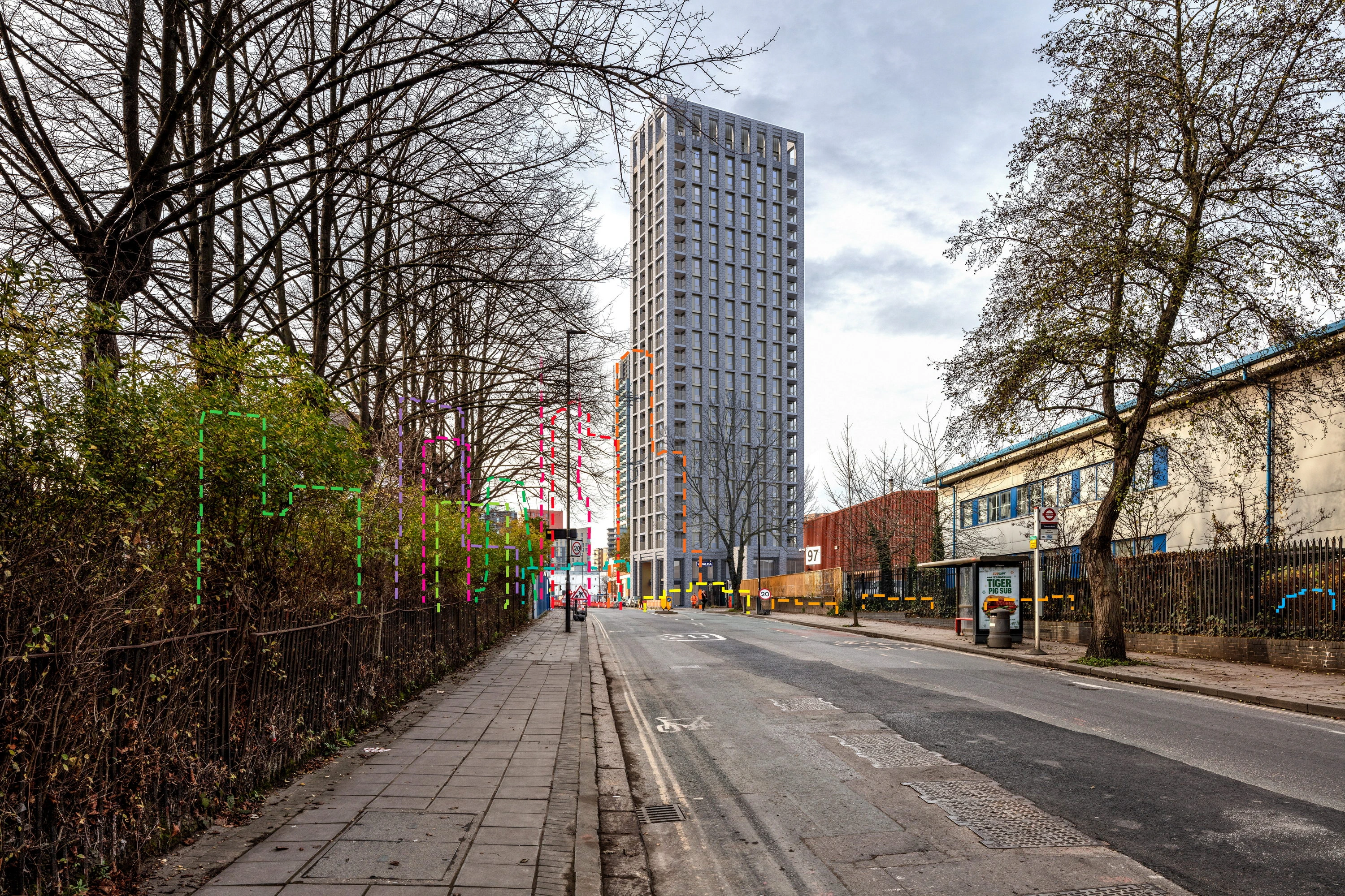 Verified view AVR of proposed residential tower, School Road Ealing — Construct Media