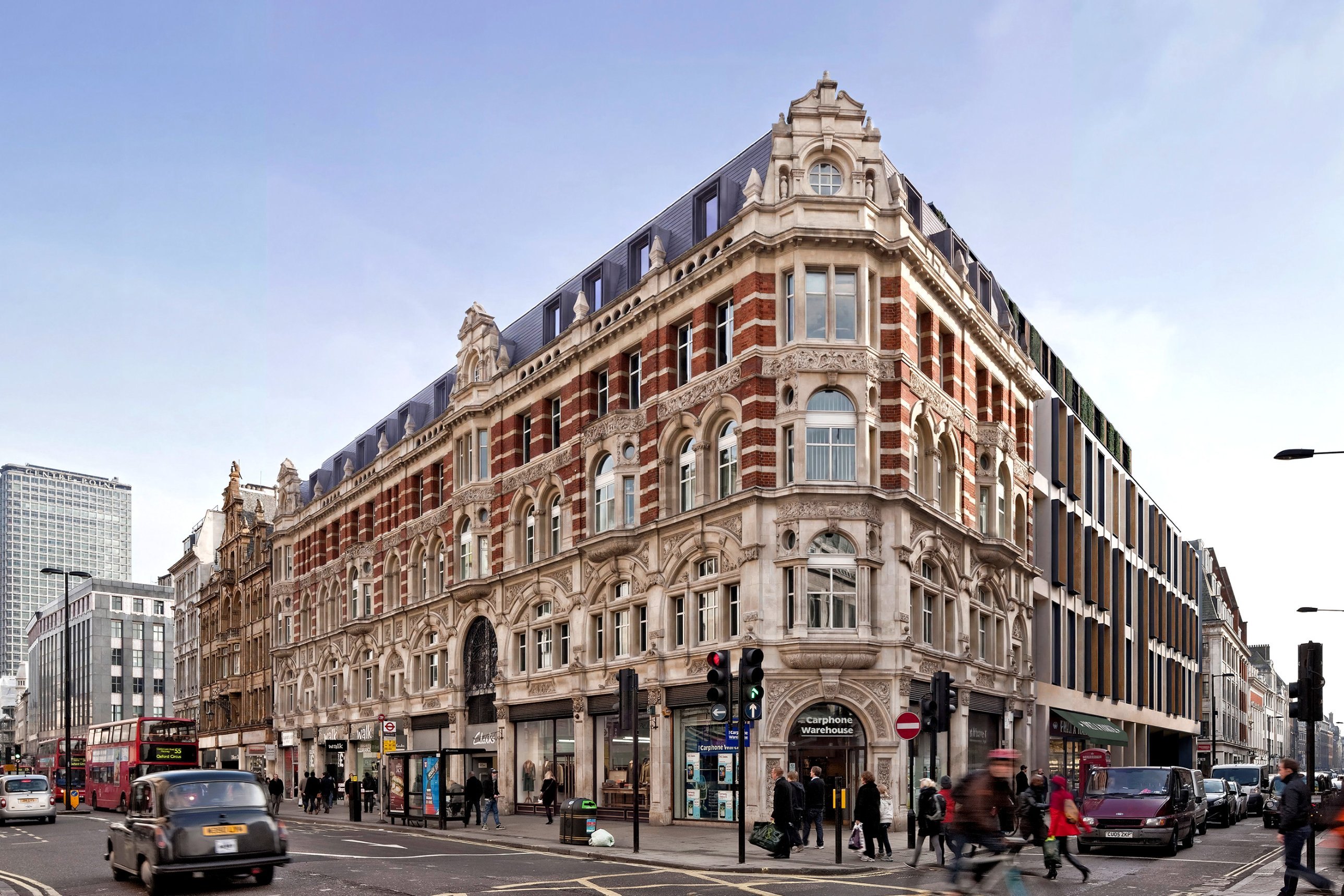 Ampersand, Oxford Street and Wardour Street, with Centre Point beyond